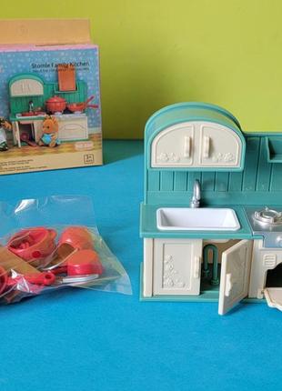 Лялькова меблі кухня набір з мийкою пічкою та посудом для маленьких ляльок1 фото