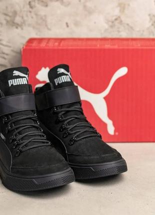 Зимові черевики puma black6 фото