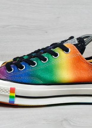 Різнокольорові кеди converse chuck 70 pride rainbow glitter оригінал, розмір 39.57 фото