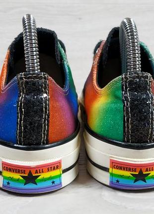 Різнокольорові кеди converse chuck 70 pride rainbow glitter оригінал, розмір 39.56 фото