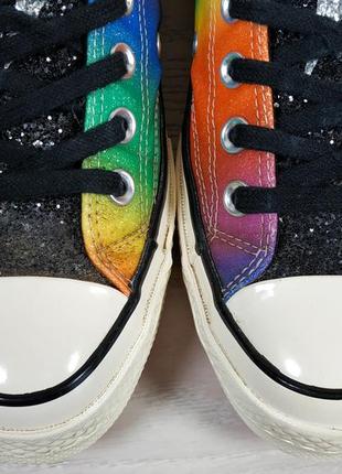 Різнокольорові кеди converse chuck 70 pride rainbow glitter оригінал, розмір 39.53 фото