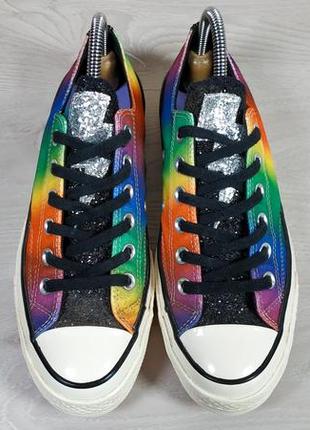 Різнокольорові кеди converse chuck 70 pride rainbow glitter оригінал, розмір 39.52 фото