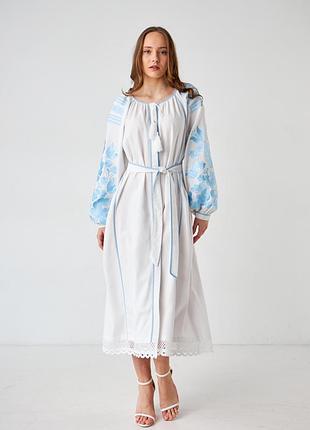 Вишита жіноча сукня "конвалія"пряма