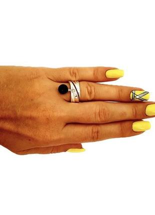 Женское серебряное кольцо с натуральным ониксом2 фото