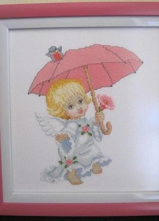 Картина  "ангелочек с зонтиком"