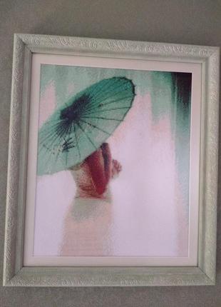 Картина"девушка с зонтом"4 фото
