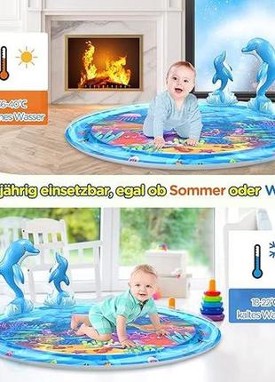 Водний килимок розвивальний, dusor, дитяча іграшка 3, 6, 9 місяців, надувний килимок, сенсорні іграшки,4 фото