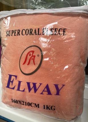Плед микрофибра 160*210 "elway" коралловый
