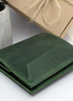 Жіночий шкіряний гаманець на кнопці handycover hc0088 зелений4 фото