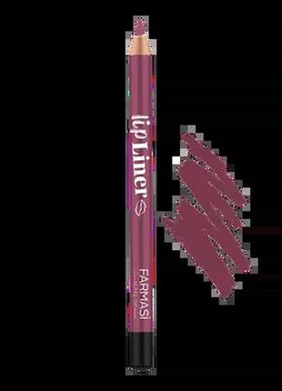 Дерев'яний олівець для губ lip liner 226 темний бордо make up farmasi, 1.14 г1 фото