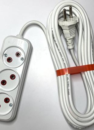 Удлинитель 3 гнезда 10 м без заземления horoz electric