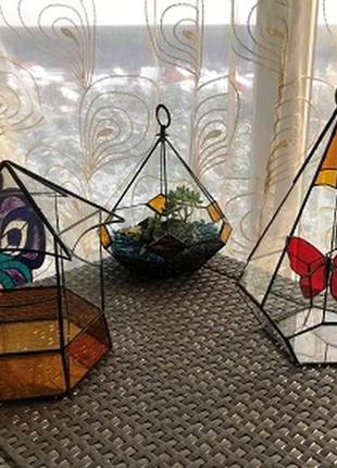 Геометрический подвесной стеклянный флорариум в форме слезы для мини сада9 фото