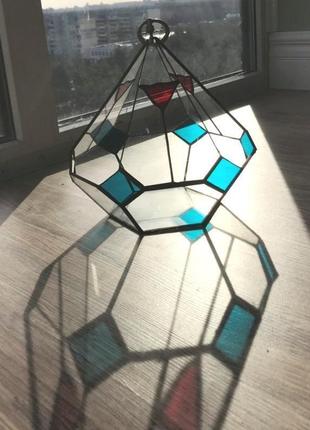 Флораріум геометричний підвісний скляний у формі сльози для міні саду6 фото