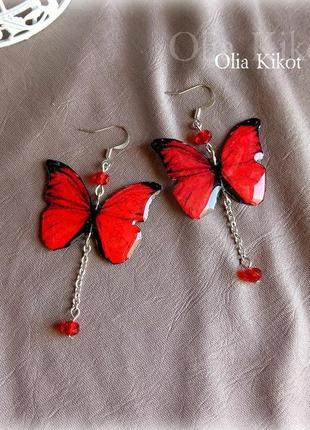 Сережки метелики висячі.7 фото