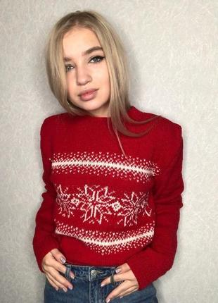 Затишний зимовий светр з новорічним принтом1 фото