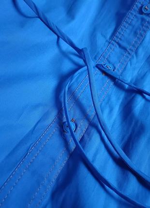 Ярко-синее платье рубашка мини от zara, размер м**6 фото