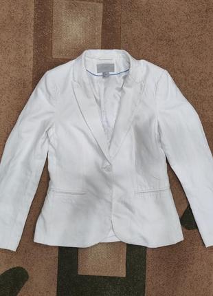 Білий белый піджак жакет пиджак блейзер с,м розмір 42,44