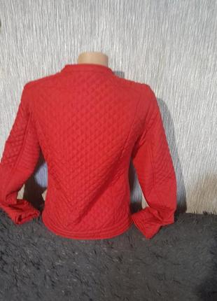 Фирменная стеганая куртка косуха красная4 фото