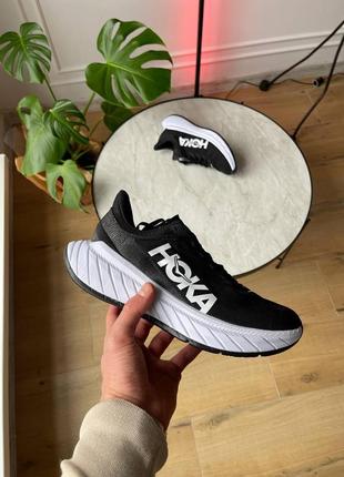 Кроссовки hoka one carbon x white black