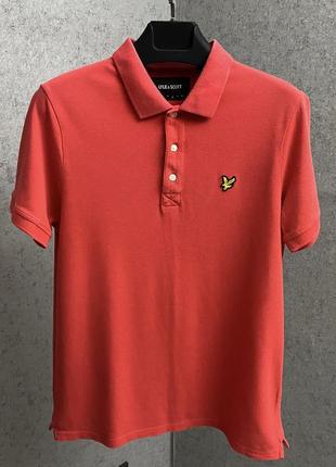 Красная футболка поло от бренда lyle&scott2 фото