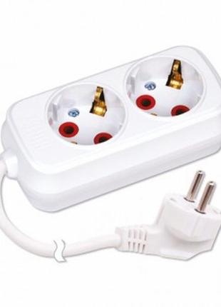 Удлинитель 16a 2 гнезда 2 метра с заземлением horoz electric