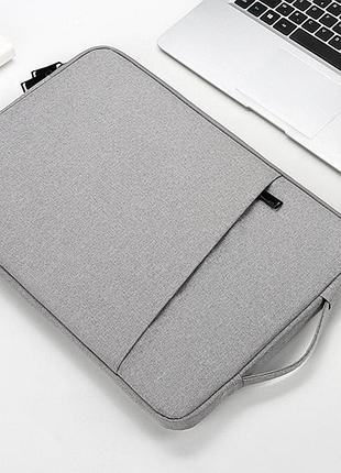 Чохол-сумка з  ручкою для ноутбука макбука macbook air/pro m1 m2 м3 13.3"-14''  світло-сірий