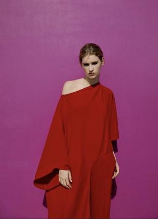 Асиметрична червона блузка zara1 фото