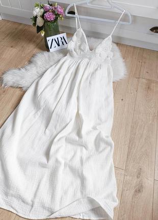Вязаное крючком платье миди от zara, размер 2xl*3 фото