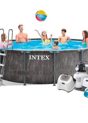 Каркасний басейн intex 26742 - 11, 457 x 122 см (5 г/год, 7 900 л/год, драбина, тент, підстилка, набір для