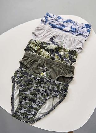 Трусики детские на мальчика - микс с динозаврами 5 шт