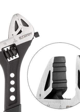 Ключ разводной 150 мм кованный, рукоятка tpr, hrc 40~50, cr-v storm intertool xt-0070