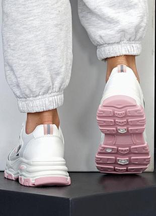 Белые кроссовки с розовыми вставками 209783 фото