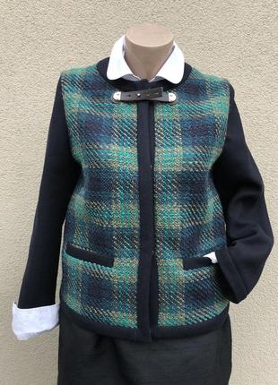 Вовна,жакет,піджак,блейзер,пальто-куртка в клітку,люкс бренд,італія