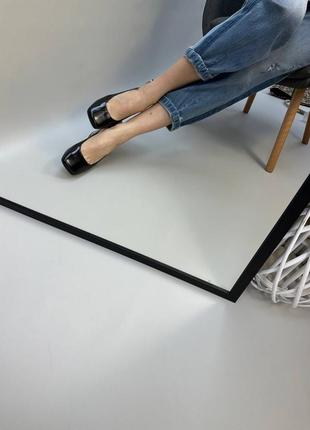 Черные замшевые туфли с квадратным носком цвет на выбор8 фото