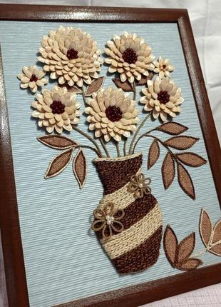 Об'ємна картина ваза з квітами9 фото