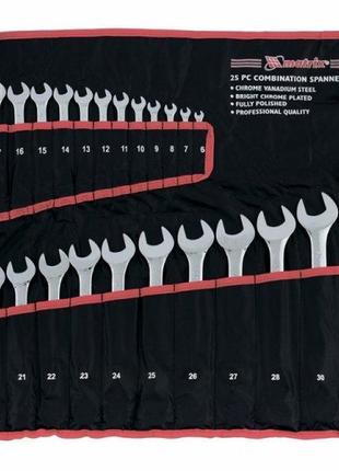 Набор ключей комбинированных 6-32, 25 единиц, din3113 crv, полированный хром mtx 154259
