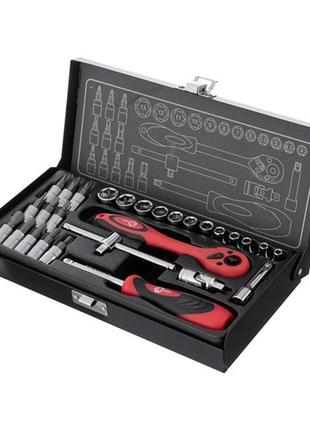 Набір інструментів 1/4", 28 од. (гол. 4-13 мм, біти 11 од.) intertool et-6028