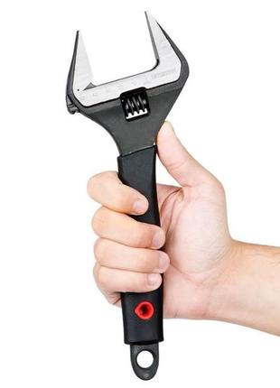 Ключ разводной 250 мм, обрезиненная рукоятка, развод губок 50 мм, crv intertool xt-0050