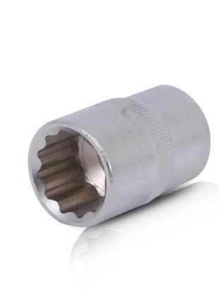 Головка дванадцятигранна 1/2" 18мм intertool et-0218