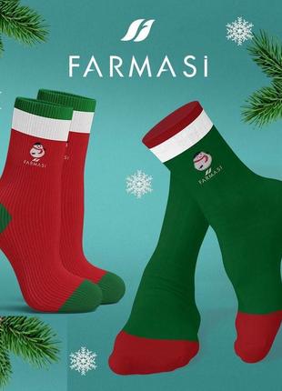 Подарочный новогодний набор носков 2 пары, 38-40 / 40-44 в упаковке farmasi2 фото