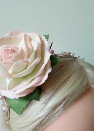 Обруч для волосся з трояндою4 фото