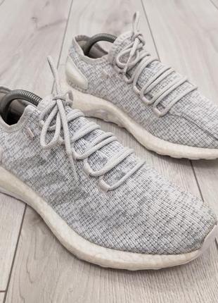 Мужские кроссовки adidas pureboost white grey (27,5 см)1 фото