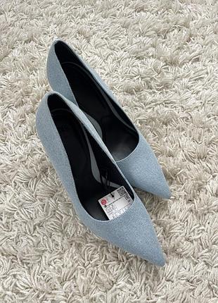 Туфли джинсовые zara 38 размер 25см стелька