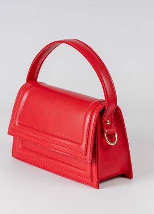 Жіноча сумка червона сумка червоний клатч кросбоді через плече сумочка2 фото