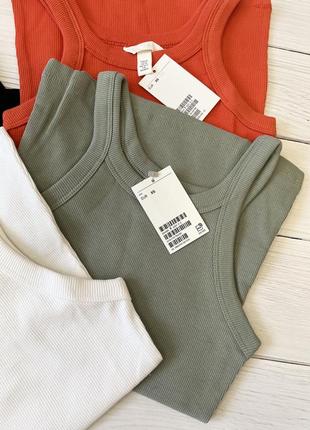 Майка в рубчик h&m 9