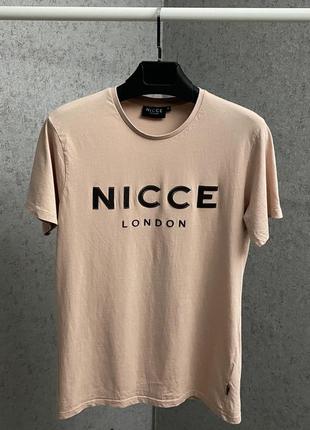 Персиковая футболка от бренда nicce london1 фото