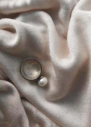 Кольцо из серебра с жемчугом4 фото