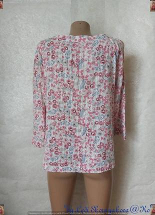 Новая лёгкая летняя блуза со 100 % хлопка в мелкий нежный цветочный принт, размер хл2 фото