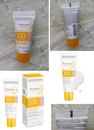 🔆bioderma photoderm fluid max spf100 солнцезащитный тонущий флюид для кожи склонной к покраснениям и розацеа1 фото