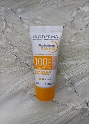 🔆bioderma photoderm fluid max spf100 солнцезащитный тонущий флюид для кожи склонной к покраснениям и розацеа2 фото